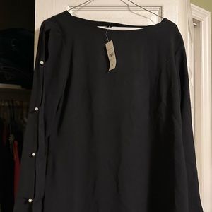 Ann Taylor back dress with pearl detailed sleeve